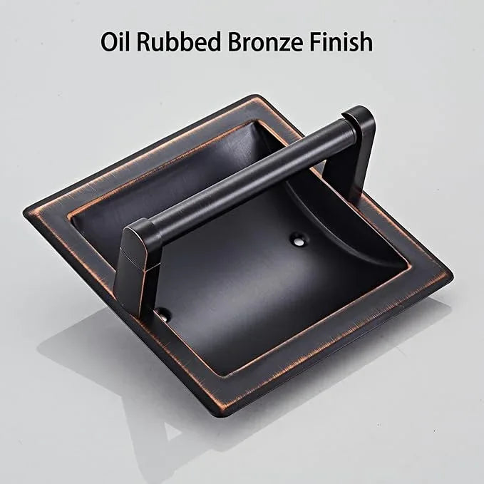 Oil Rubbed Bronze Recessed Toilet Paper Holder,Pivoting Toilet Tissue Holder,Made of SUS304 Stainless Steel, in Wall Toilet Paper Holder with Bracket - ModernBath