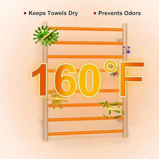 Electric Towel Warmer Rack,Heating Towel Warmer,Timer & Temperature Control,Wall-Mounted Plug-in for Bathroom,Brushed,Stainless Steel,8-Bar(27.56x20.87x4.41in) - ModernBath