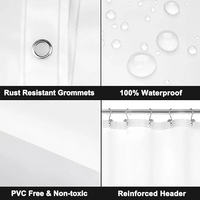 Barossa Design Clawfoot Tub Shower Curtain Liner with 12 Magnets - 180" W x 60" H Short PEVA Shower Curtain Wrap Around for Bathroom, Waterproof PVC Free & Metal Grommets - Frosted, 180x60 - ModernBath