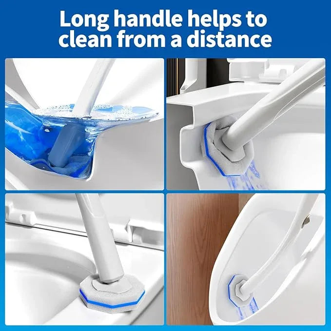 Disposable Toilet Brush Cleaning System with 50pcs Refills Pads Replacement Heads, Toilet Cleaning Stick, Wall Mounted Toliet Wand Kit Bathroom Maintenance, Toilet Bowl Cleaner Wands Holder and Set - ModernBath