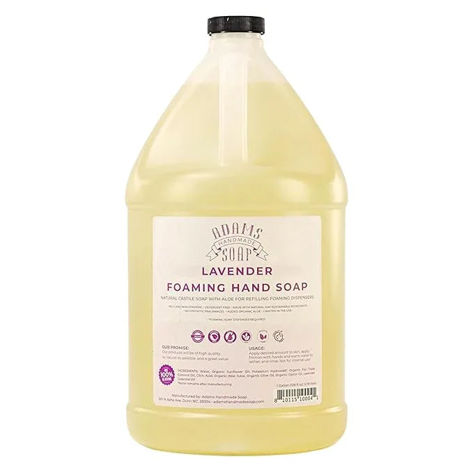 Adams Handmade Soap Liquid Foaming Soap 1 Gal (Lavender, 1 pack) - ModernBath