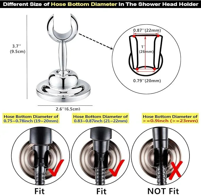 JiePai Shower Head Holder, Solid Brass Adjustable Shower Holder Bracket,Shower Wall Mount Holder with Screws (Chrome) - ModernBath