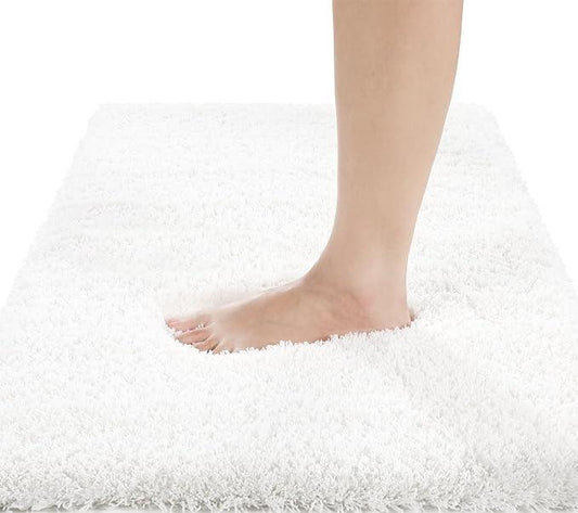 Yimobra Bathroom Rugs Non Slip Washable 60x24, Ultra Soft and Water Absorbent Bath Mats, Plush Fluffy Shower Mat Outside, Luxury Microfiber Thick Matts for Bathroom Floor/Tub, Off White - ModernBath