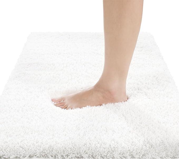 Yimobra Bathroom Rugs Non Slip Washable 47x24, Ultra Soft and Water Absorbent Bath Mats, Plush Fluffy Shower Mat Outside, Luxury Microfiber Thick Matts for Bathroom Floor/Tub, Off White - ModernBath