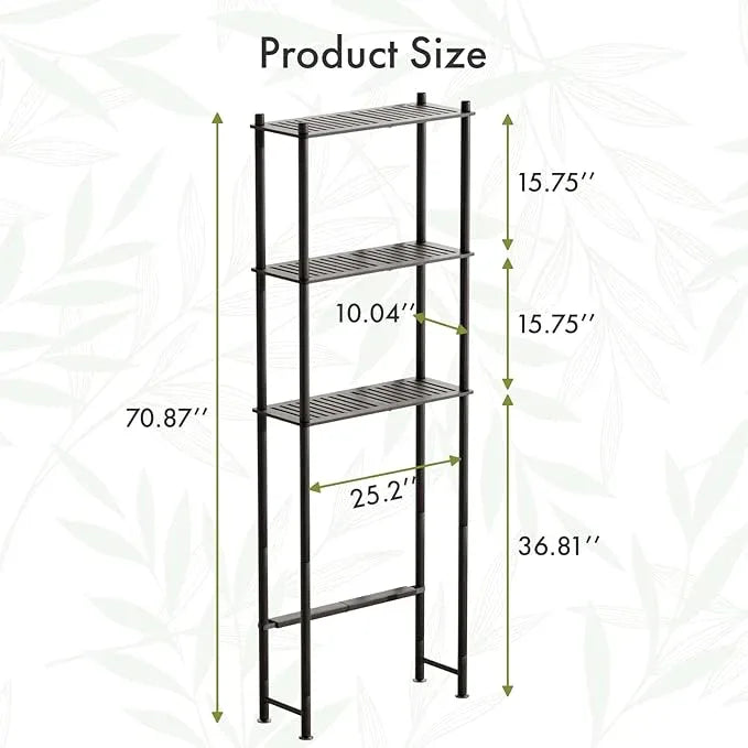 AmazerBath Bamboo Over The Toilet Storage Shelf, Over Toilet Bathroom Organizer Rack, 3-Tier Bathroom Shelves Over Toilet, Space Saver, Espresso - ModernBath