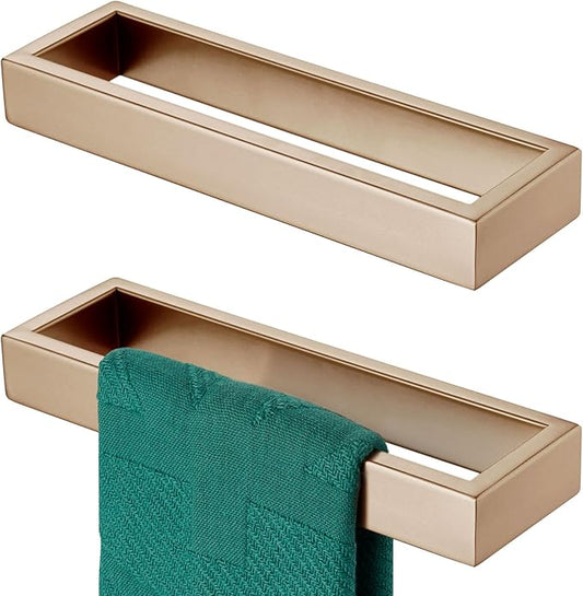 KOKOSIRI Towel Ring Wall Mount Hand Towel Racks 9-Inch Kitchen Holder Bathroom Hardware Champagne Bronze Stainless Steel, 2 Pack B4008CPG-L9-P2