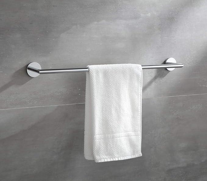 Towel Racks for Bathroom, Chrome Towel Bar, Wall Mounted Towel Holder, Modern Hotel Style Bath Towel Rail, Brass, 077070-CR Leo Series - ModernBath