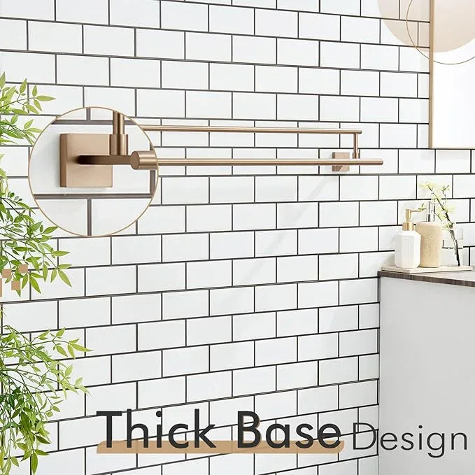 KOKOSIRI Towel Bars 32-Inch Bathroom Towel Holder Champagne Bronze Double Bath Towel Racks Wall Mounted Stainless Steel B5009CPG-L32 - ModernBath