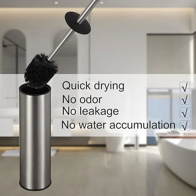 Toilet Brush and Holder,Stainless Steel Toilet Brushes for Bathroom with Holder 2pack Brushed Nickel - ModernBath