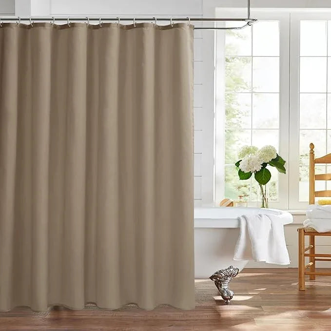 Nasitos Fabric Shower Curtain Liners 2 Pack - W72 x H72 - Washable & Water Resistant Cloth Shower Liner for Bathroom, Soft Hotel Quality, Standard Size (Khaki, 4 Separate Magnets Included) - ModernBath