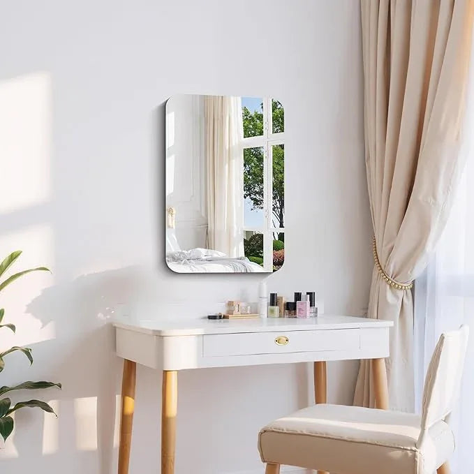 CILIBER Frameless Wall Mirror, 16" x 24" Rectangle Bathroom Mirror Rounded Corner, HD Shatterproof Vanity Mirror with Polished Edge for Over Sink, Bedroom, Entryway, Vertical or Horizontal - ModernBath