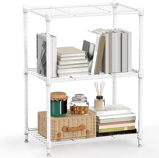 450 lbs Wire Storage Shelving 3-Tier Utility Shelving Unit Steel Organizer Wire Rack for Home,Kitchen,Office,White (11.8" D x 17.7" W x 26.4" H) - ModernBath