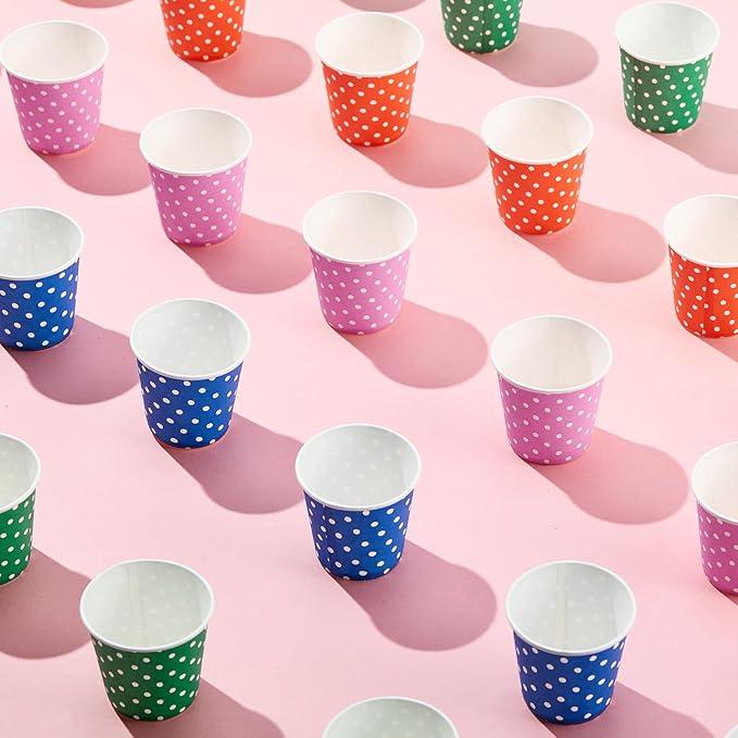 600 Pack 3 oz Paper Cups for Bathroom, Small Mouthwash Cups, Disposable Mini Bathroom Cups, Cold Beverage Drinking Cup for Water Coolers, Party, Home and Office(Dots) - ModernBath