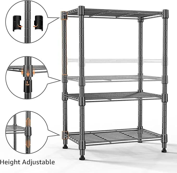 450 lbs Steel Storage Shelving 3-Tier Utility Shelving Unit Steel Organizer Wire Rack for Home,Kitchen,Office (11.8" D x 17.7" W x 26.3" H) | 450 lbs, for Home, Kitchen, Office - ModernBath