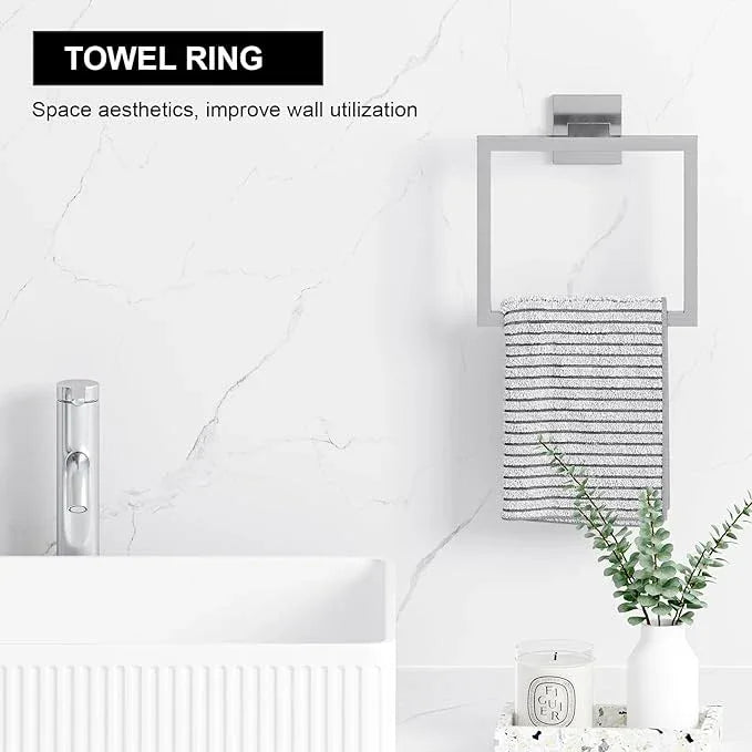 15-Pieces Brushed Nickel Bathroom Accessories Set, 23.6 Inch Bath Towel Bar Set, Stainless Steel Bathroom Hardware Set, Towel Racks for Bathroom Wall Mounted. - ModernBath