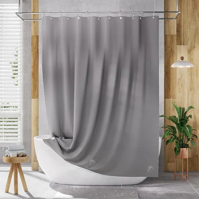 AmazerBath Shower Curtain Liner, 72x78 Grey Shower Curtain Liner, Cute Plastic Shower Curtain Liners, Lightweight Waterproof PEVA Gray Shower Curtains for Bathroom with Magnets and 12 Grommet Holes - ModernBath