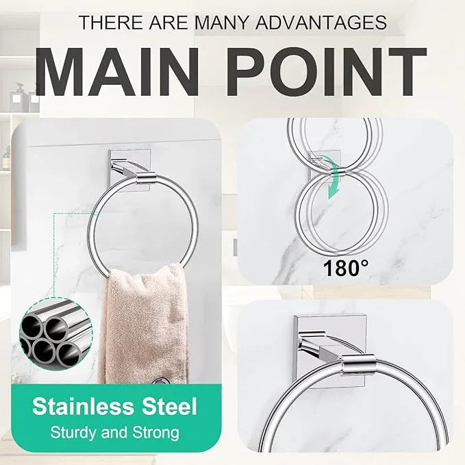 Chrome Towel Bar Bathroom Hardware Accessories Set, 5 Pieces Toilet Paper Holder Towel Holder Set, 23.6 Inch Stainless Steel Towel Racks for Bathroom Wall Mounted - ModernBath
