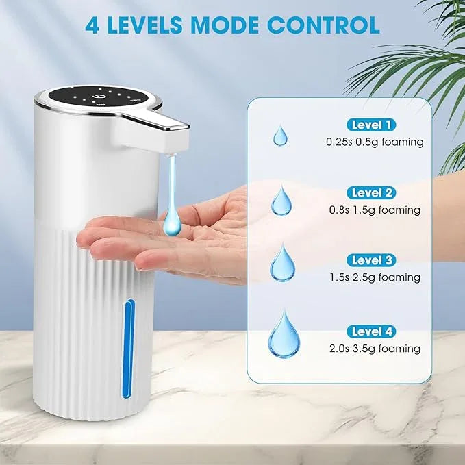 2 Pack Touchless Automatic Liquid Soap Dispenser, 13.5oz Smart Sensor Hand Wash Dispenser, USB Rechargeable & Adjustable for Bathroom Kitchen Sink, White Stripes - ModernBath