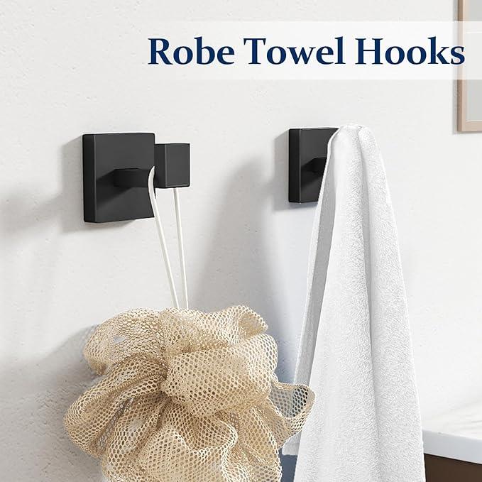 20-Pieces Matte Black Bathroom Hardware Set, 24 Inch Bath Towel Bar Set, Stainless Steel Towel Racks for Bathroom Wall Mounted - ModernBath