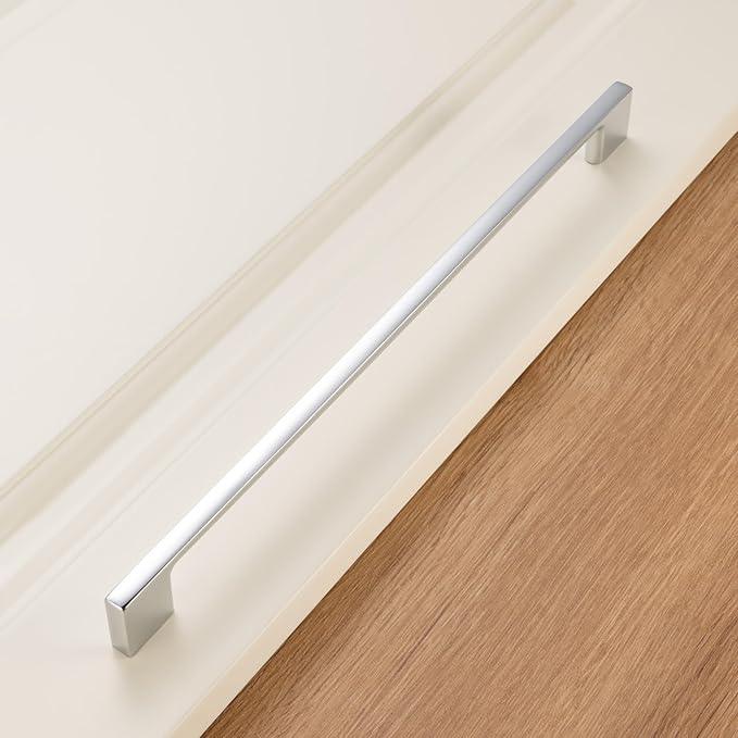 KOOFIZO 5 Pack 11-5/16 Inch Polished Chrome Kitchen Cabinet Pulls Chrome Cabinet Handles Chrome Cabinet Hardware for Kitchen Cabinets Drawer P01 Dresser Cupboard Bedroom Bathroom - ModernBath