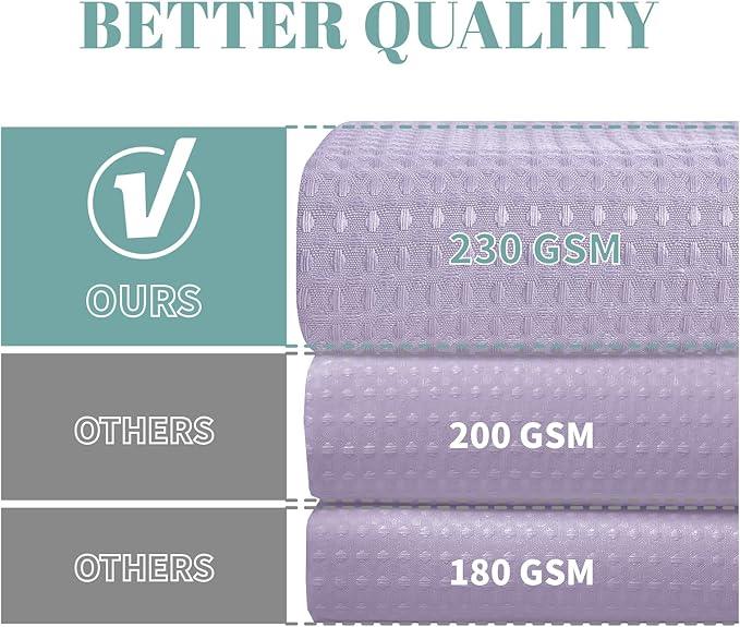 eachope Lavender Long No Hook Waffle Weave Shower Curtain with snap-in Liner Replacement, 230GSM Waterproof Fabric Hotel Shower Curtain Set for Bathroom, Through Mesh Top Window,71Wx80H - ModernBath