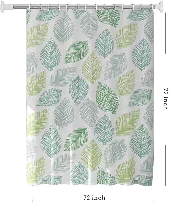 TIKABC Shower Curtain Liner, 4G PEVA Shower Liner, Plastic Waterproof Shower Curtains, with Grommet Holes and 3 Magnetic Weights(Colored Leaves) - ModernBath