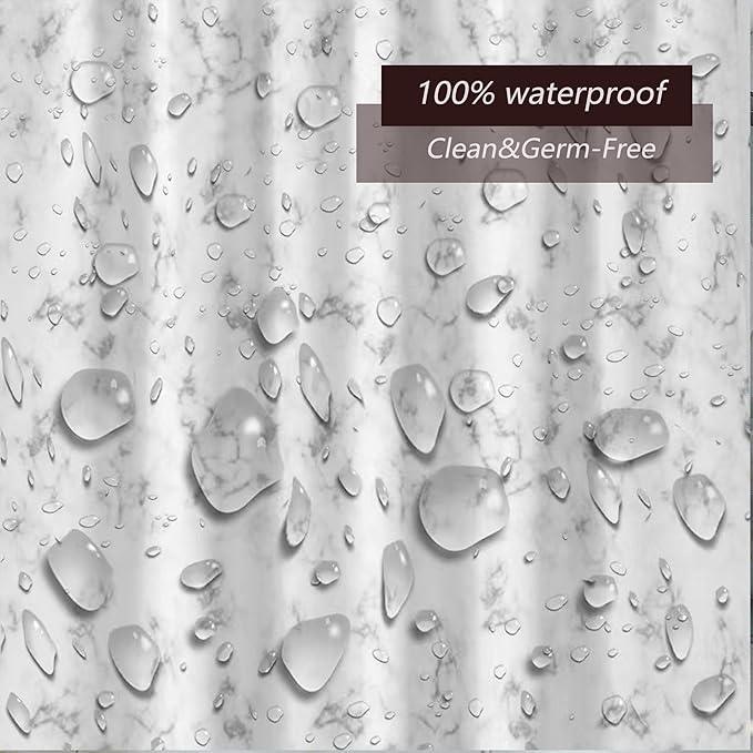 TIKABC Shower Curtain Liner, 4G PEVA Marble Cloud Shower Liner, Plastic Waterproof Shower Curtains, 72x72 inch with Grommet Holes 3 Magnetic Weights - ModernBath