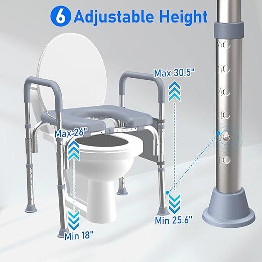 Protraverse Raised Toilet Seat with Handles,Adjustable Height & Width 400lb Capacity Toilet Seat Risers,Secure Support for Seniors, Bariatric & Disabled,Fit Any Toilet for Easy & Independent Use - ModernBath