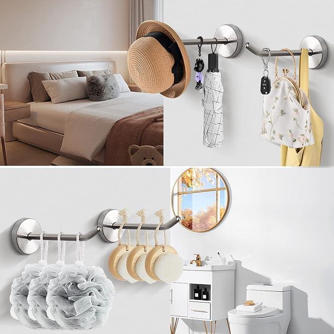 NearMoon Coat Hooks, Wall Mount Hooks for Hanging Hat Hurse Robe, 304 Stainless Steel Heavy Duty Towel Hangers for Bathroom Livingroom Hotel Kitchen Garage, 6 Pack (4 Inch, Brushed Nickel) - ModernBath