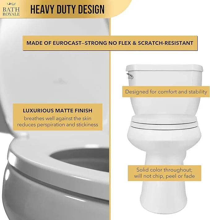 Bath Royale Heavy Duty & Soft Close Toilet Seat Elongated BR237-00 Scratch Resistant, Fits All Toilet Brands, MasterSuite Series - ModernBath