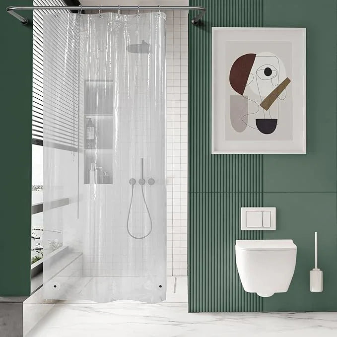 AmazerBath Small Shower Curtain Liner, 36x72 Stall Plastic Clear Shower Curtain Liner, PEVA Cute Narrow Shower Liner, Stand Up Shower Curtain Liners with 2 Magnets and 6 Rustproof Grommet Holes - ModernBath