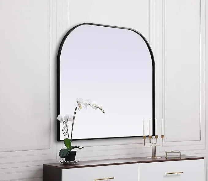Illuminate, Metal Frame Arch Mirror 40X34 Inch in, Modern, Black - ModernBath