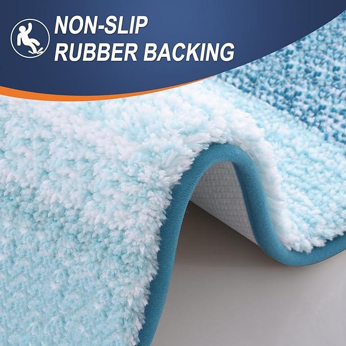 OLANLY Bathroom Rugs Mat 24x16, Extra Soft Absorbent Microfiber Bath Rugs, Rubber Backing, Quick Dry, Washable Bath Mats for Bathroom Floor, Tub and Shower, Home Decor Accessories, Peacock Blue - ModernBath