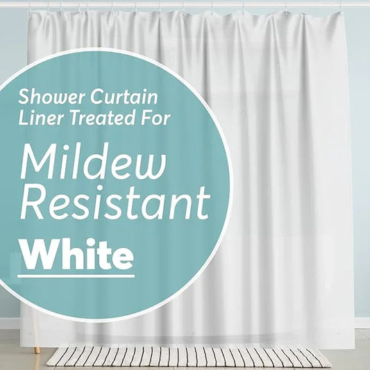 BigFoot Shower Curtain Liner – 72 x 72 PEVA Premium Shower Curtain with Rustproof Metal Grommet and 3 Magnetic Weights – Odor Free and Compatible with Standard Showers, White - ModernBath