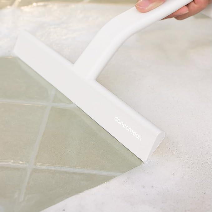dancemoon JustHang Shower Squeegee for Glass Doors, All-One-Piece Silicone with Built-in Hook Design for Easy Hanging and Cleaning, 10 Inch White - ModernBath