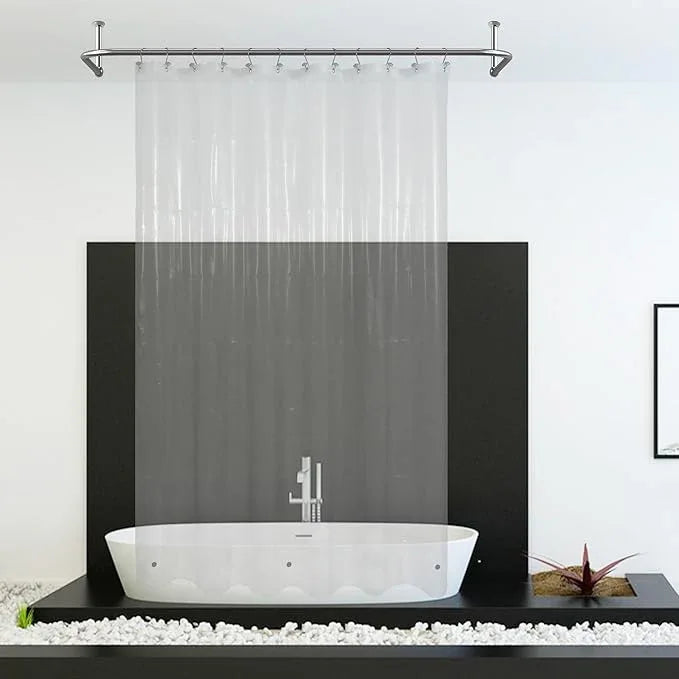 Mrs Awesome Extra Long Shower Curtain Liner 96" Length, Ceiling to Floor XL PEVA Plastic Shower Curtain for Bathroom Lightweight & Waterproof, 72 x 96, Clear - ModernBath