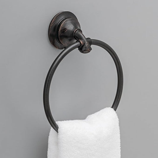 Delta Linden (1-Pack) Hand Towel Holder Venetian Bronze Towel Racks for Bathroom Wall Round Towel Ring Holder for Bath Towel Hanger for Kitchen, Bathroom Accessories 79446-RB