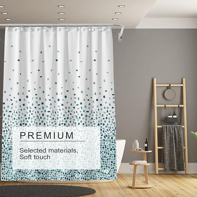 TIKABC Shower Curtain Liner, 4G PEVA Shower Liner, Plastic Waterproof Shower Curtains, with Grommet Holes and 3 Magnetic Weights(Gradient Green) - ModernBath