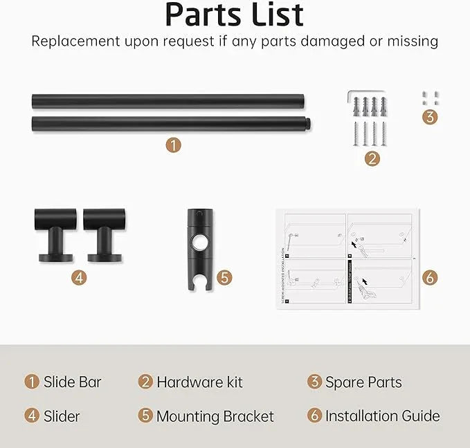 KES 30-Inch Matte Black Shower Slide Bar with Adjustable Handheld Shower Head Holder for Bathroom Wall Mount 18/8 Stainless Steel, F209S78-BK - ModernBath