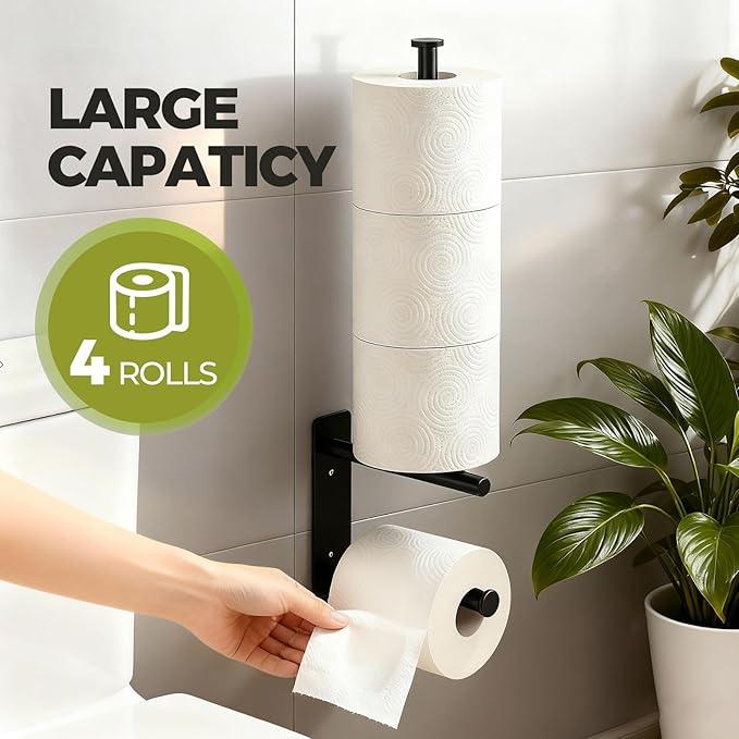 Modern Bathroom Toilet Paper Holder - Wall Mounted Storage Roll Dispenser for Bathroom - Self-Adhesive or Screw Installation Tissue Organizer for Space Saving - ModernBath