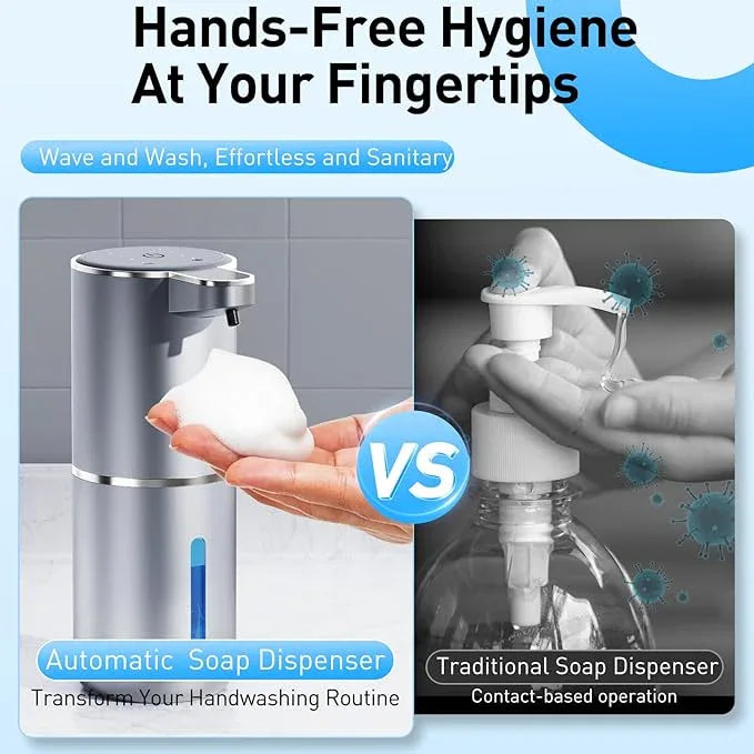 Fantictas Automatic Foaming Soap Dispenser Foaming Hand Sanitizer Touchless 1500mAh Soap Dispenser Rechargeable with Sensor for Bathroom Kitchen 13.5oz/380ml - ModernBath