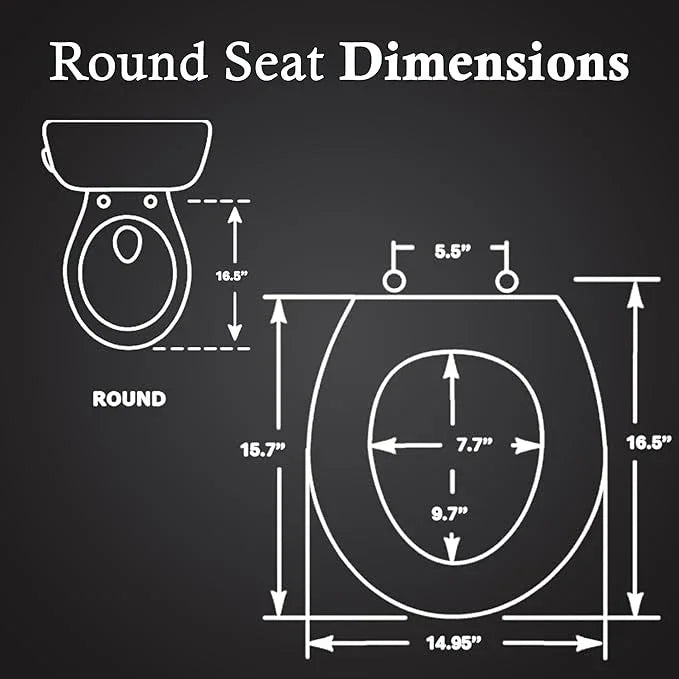 Safe Buns Round Toilet Seat - Patented Dual Lock Rims with Four Slip-Resistant Bumpers - Soft Close Toilet Seat with 100% Polypropylene for Durability - Easy Clean & Universal Fit for all Toilets - ModernBath