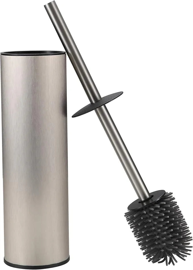 KLDKLD Toilet Brush and Holder Set Premium Material Toilet Bowl Cleaner Free Standing Toilet Bowl Brush and Holder 1pack Brushed Nickel - ModernBath