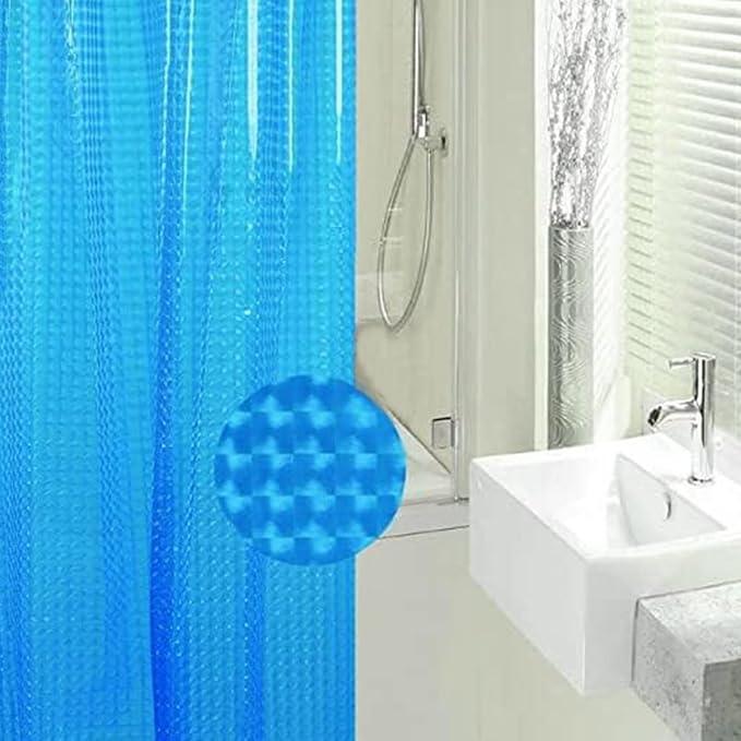 EVA Shower Curtain Liner Blue 3D Water Cube Clear for Bathroom With 12 Rust Proof Metal Grommets, 60x71 Inches for Girly Bathroom Stall - ModernBath