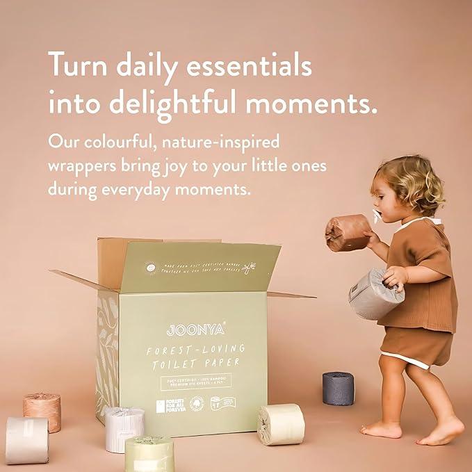 Joonya Bamboo Toilet Paper | 48 Double Length Rolls (370 Sheets) | Pillowy Soft, Ultra Strong | 100% FSC Certified Bamboo - ModernBath