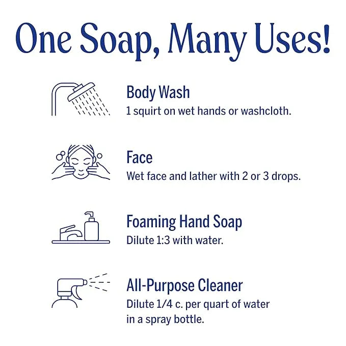 Dr. Bronner's Magic Soap-Pure-Castile Liquid Refill (Eucalyptus, 32 ounce, 2-Pack) - Regenerative Organic Certified Oils, For Body, Hair, Laundry, Pets & Dishes, Concentrated, Vegan, Non-GMO - ModernBath