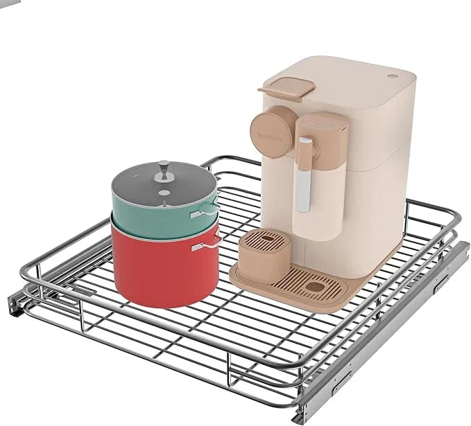 Pull Out Cabinet Organizer (20" W x 21" D), Put Out Shelves for Kitchen Cabinets, Roll Out Drawers Heavy-Duty Metal Sliding Shelf, Bottom Mount - ModernBath