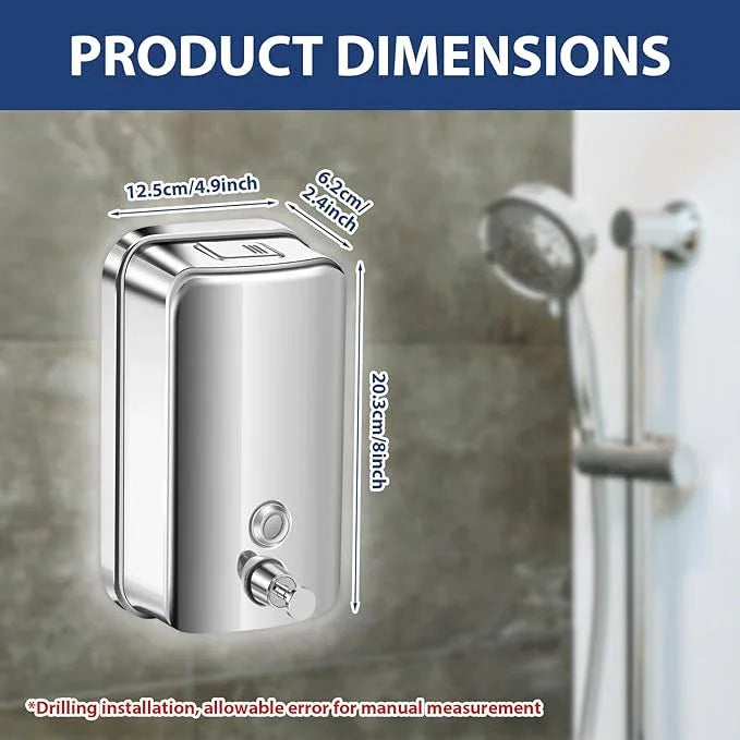 1000ml Commercial Soap Dispenser Wall Mount, Stainless Steel Hand Soap Dispenser for Bathrooms, Refillable Hand Sanitizer Dispenser for Home, Hotels, Restaurants, Hospitals (Silver) - ModernBath