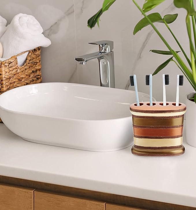 Zahari Home 4pc Contempo Stylish Bathroom Accessories Set Shower Soap Dispenser, Tumbler, Tooth Brush Holder and Soap Holder Luxury Contemporary Decor Unique Design Modern Bathroom Shower Set - ModernBath