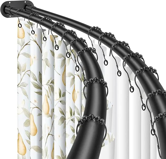 Anndason Double Curved Shower Curtain Rod 42 to 72 Inches Elegant Double Shower Curtain Rod Adjustable Wall Mounted Double Shower Curtain Pole for Bathroom (Black, 42 to 72") - ModernBath